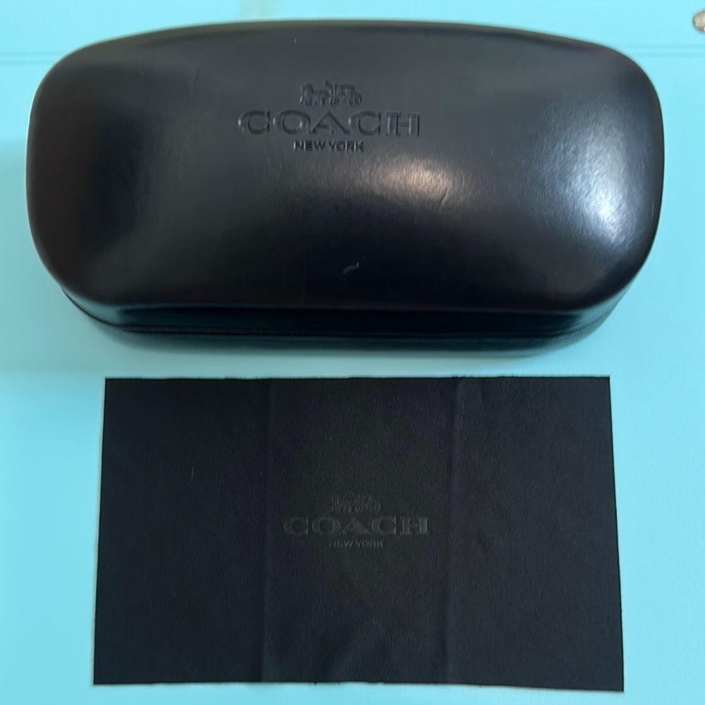 Coach Black Eyewear Case with cleaning cloth